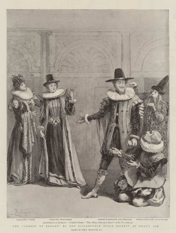 The Comedy of Errors av Elizabethan Stage Society på Gray's Inn av Percy Macquoid