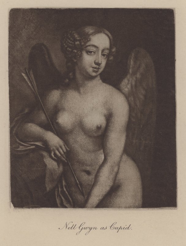 Nell Gwyn som Cupid (mezzotint) av Peter Cross