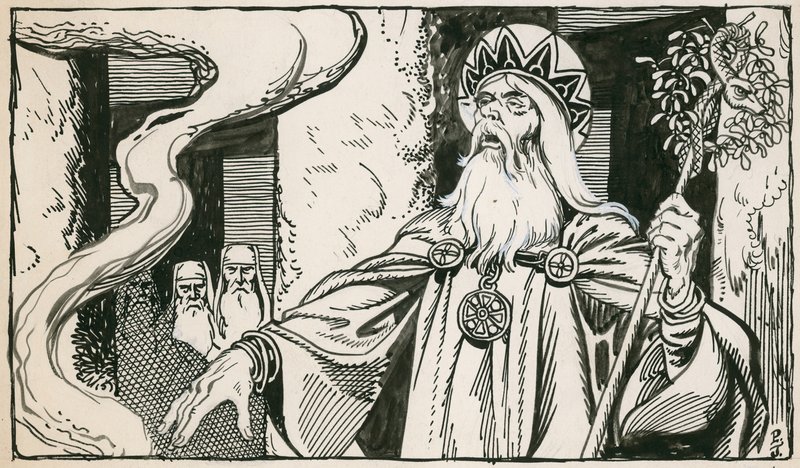 Druider (blekk på papir) av Peter Jackson