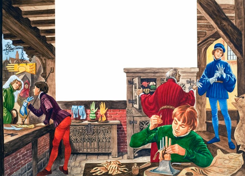 Hanskemaker (gouache på papir) av Peter Jackson