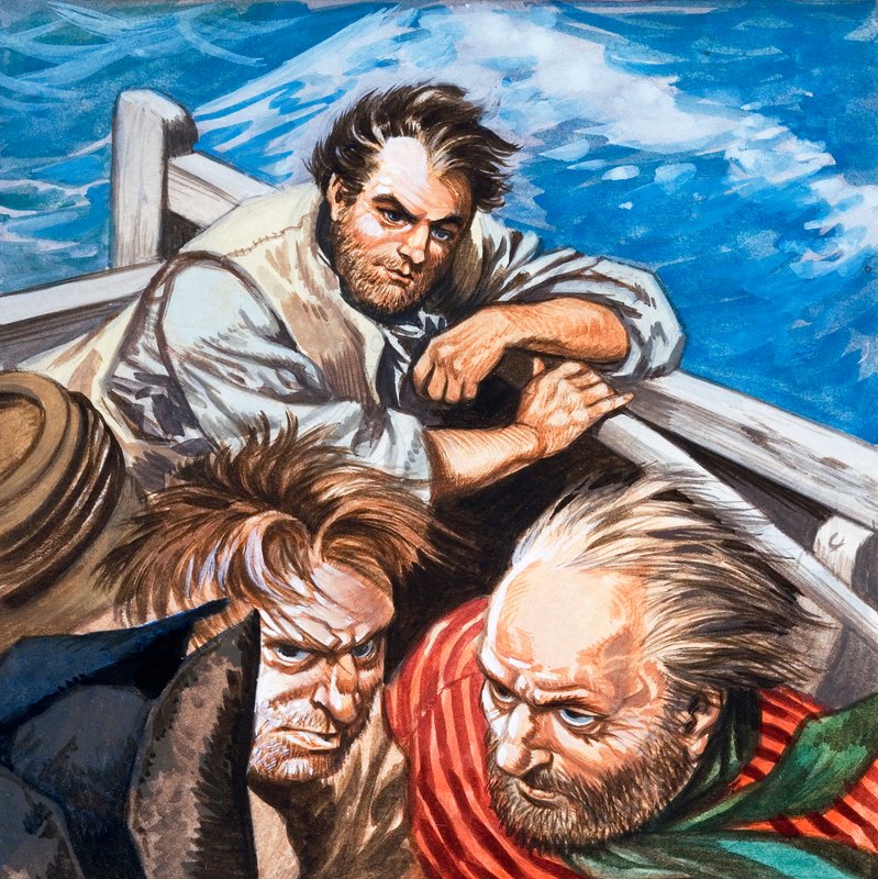 Mytteri på Bounty (gouache på papir) av Peter Jackson