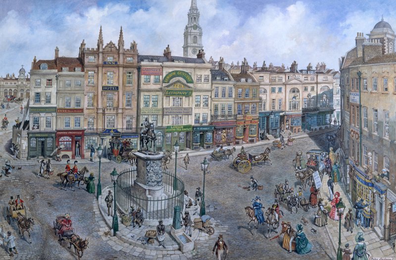 Old London Reconstructed: Charing Cross ca 1830 av Peter Jackson