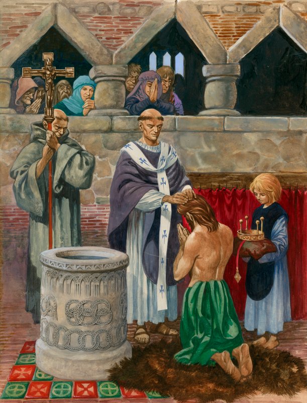 St Augustine døper kong Ethelbert av Peter Jackson