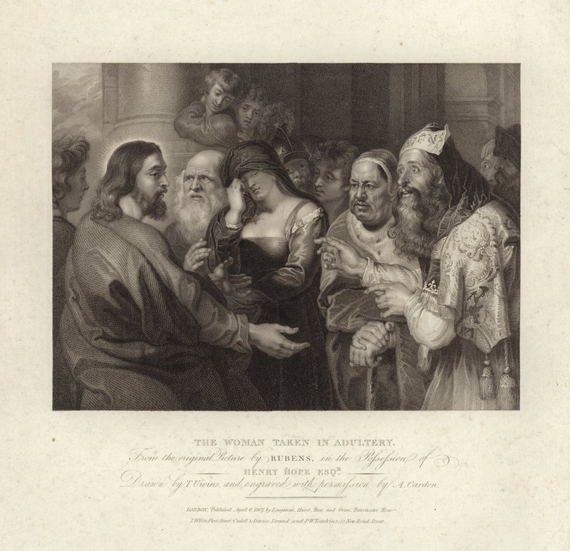 Kvinnen tatt i utroskap av Peter Paul Rubens