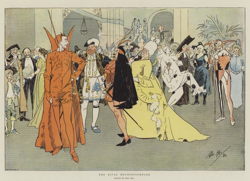 The Rival Mephistopheles (chromolitho) av Phil May