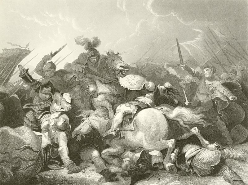 Slaget ved Bosworth Field av Philippe Jacques de Loutherbourg