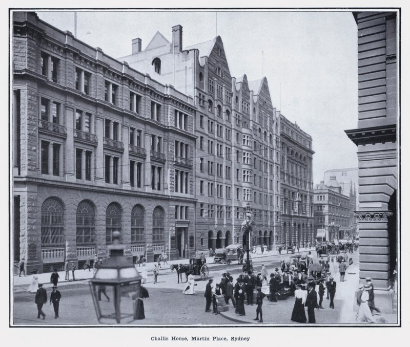 Challis House, Martin Place, Sydney (s/hvitt-bilde) av Photographer Australian