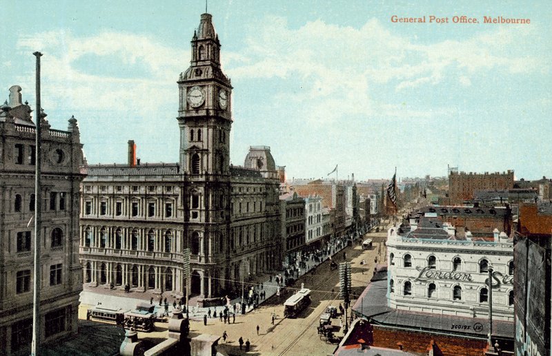 General Post Office, Melbourne (fargebilde) av Photographer Australian