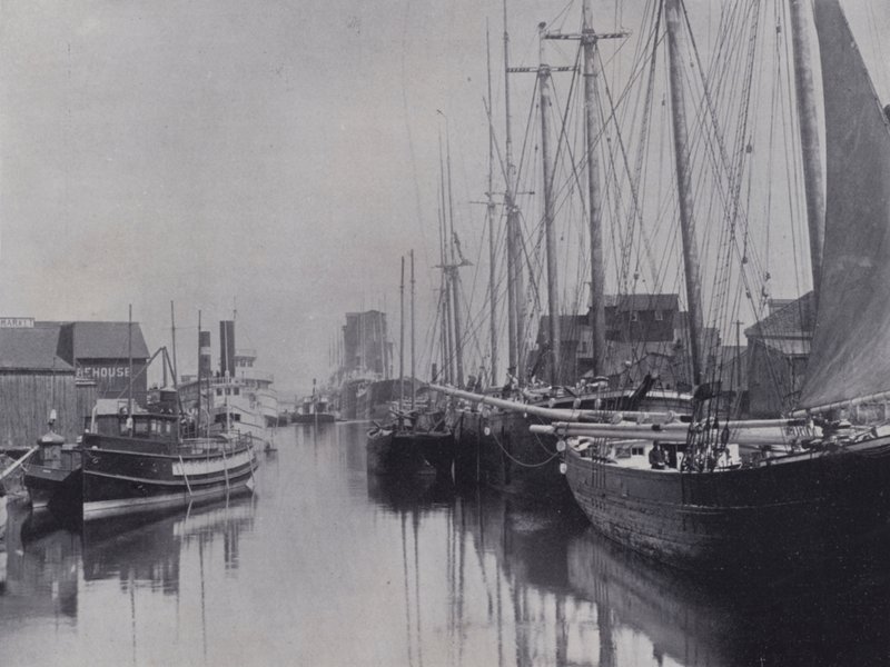 Canada: Owen Sound Harbor (s/hvitt bilde) av Photographer Canadian