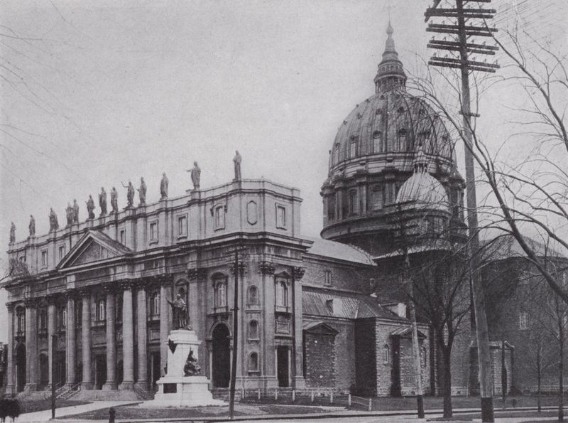 St James Cathedral, Montreal (s/hvitt bilde) av Photographer Canadian