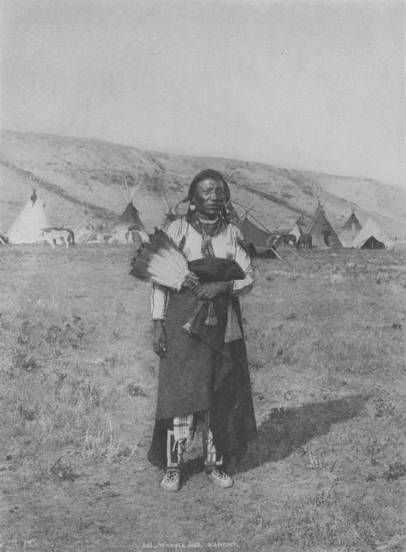Winnipeg Jack, Blackfoot (s/hvitt bilde) av Photographer Canadian