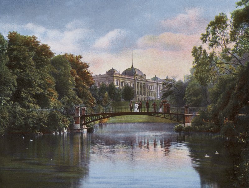 Hamburg: Botanisk hage med tolladministrasjonsbygning (bilde) av Photographer German