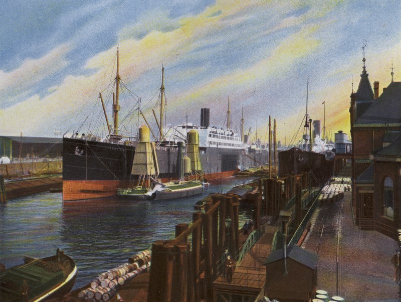 Hamburg: I ​​havnen, damperkorn Ioschend (bilde) av Photographer German