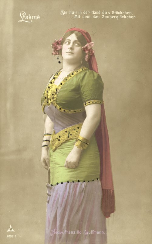 Hedwig Franzillo Kauffman som Lakme (fargebilde) av Photographer German