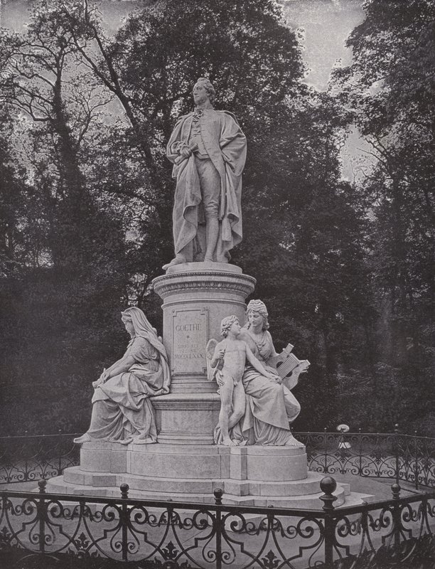 I Tiergarten, Goethe-monumentet (s/hvitt-bilde) av Photographer German