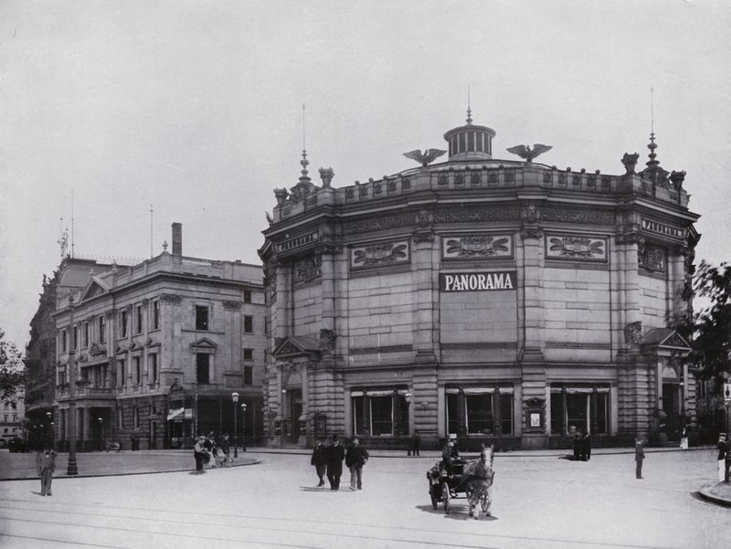 Leipzig: Panorama (s/hvitt bilde) av Photographer German