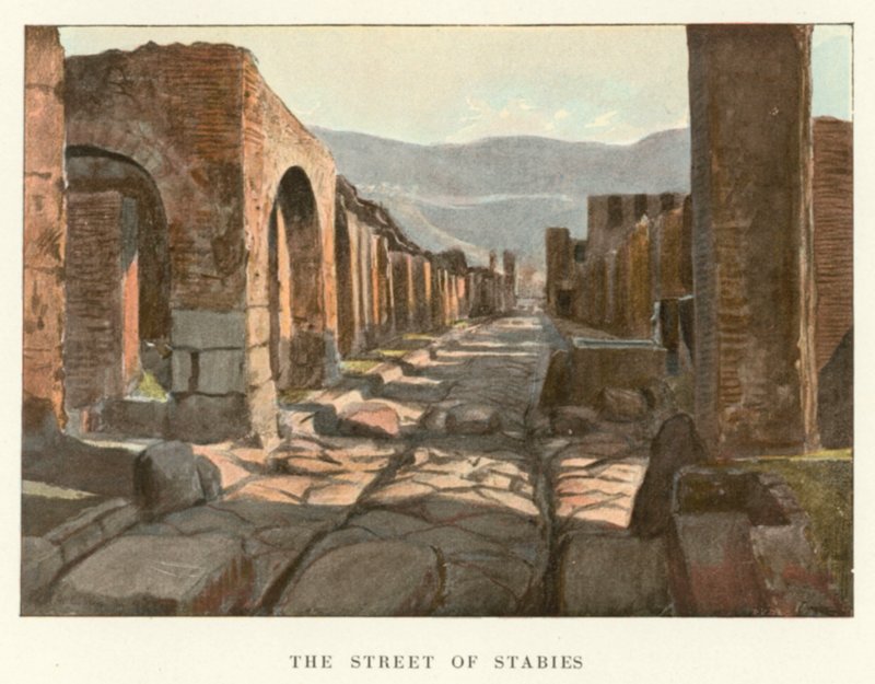 The Street of Stabies (farge litho) av Pierre Gusman