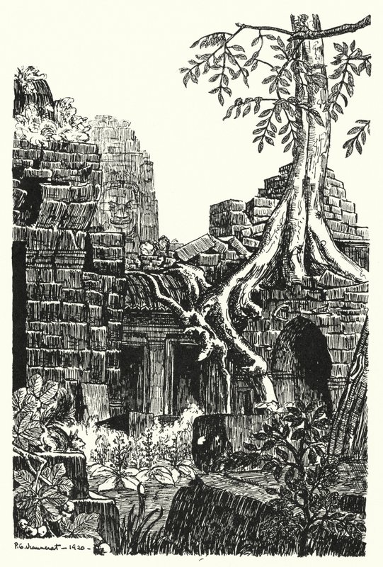 En indre domstol, Bayon (gravering) av Pierre Jeannerat de Beerski