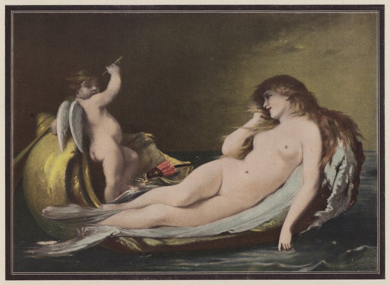 Pilotens kjærlighet (farge litho) av Pierre Oliver Joseph Coomans