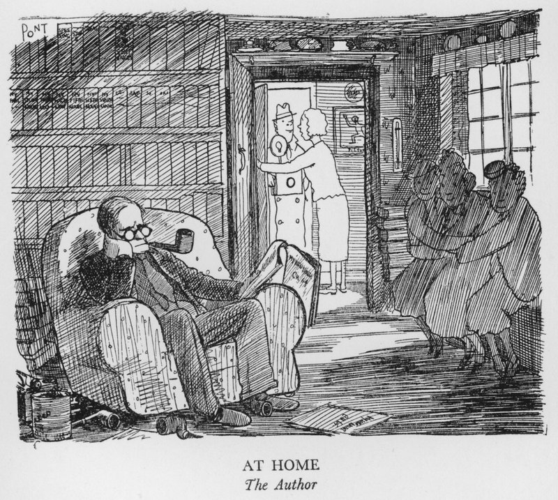 At Home, The Author (litho) av Pont