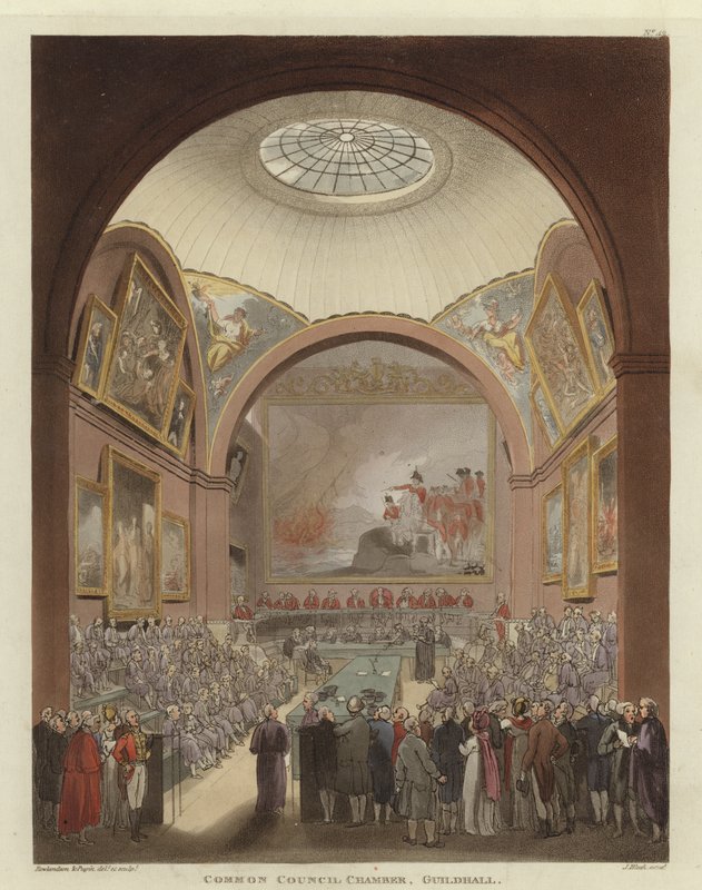 Felles rådssal av Pugin and Rowlandson