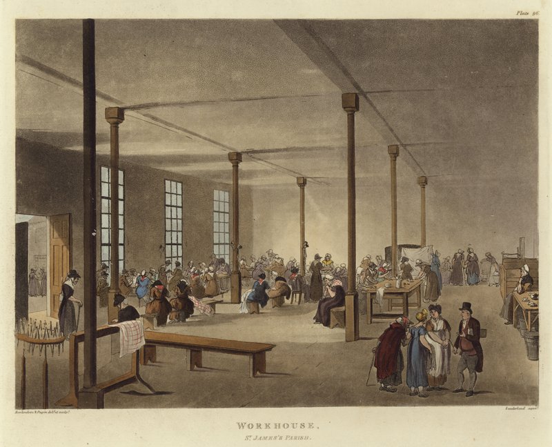 Arbeidshus av Pugin and Rowlandson