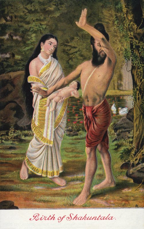 Fødsel av Shakuntala av Raja Ravi Varma