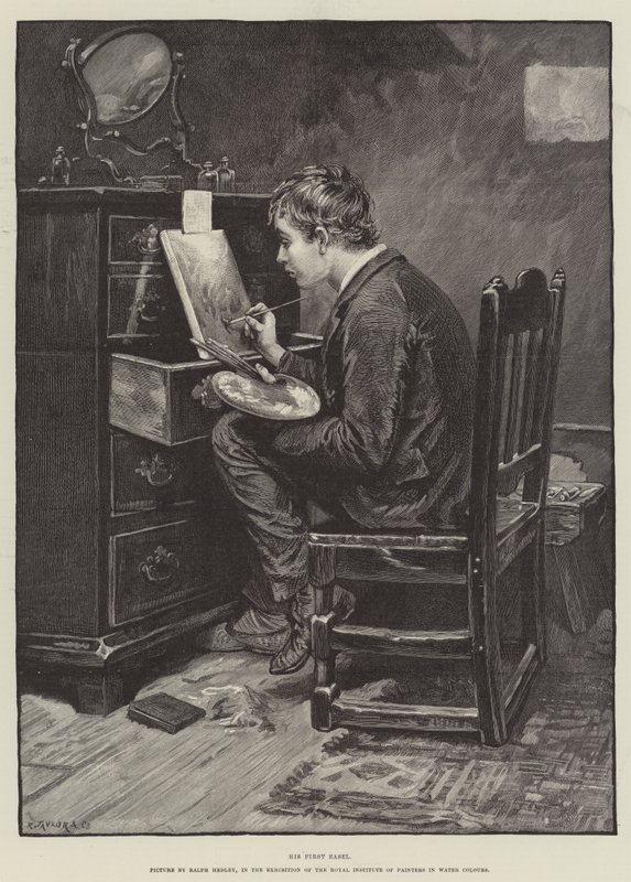Hans første staffeli av Ralph Hedley