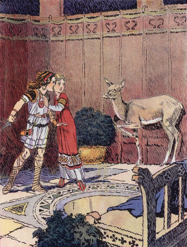 Den lille merovinger (farge litho) av Rene Vincent