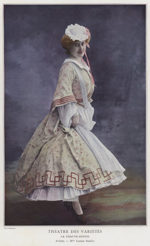 Jeanne Saulier som Arlette i The Bat (farget bilde) av Reutlinger Studio