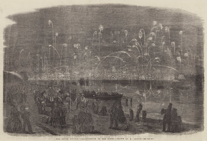 The Naval Review, Illumination of the Fleet av Richard Principal Leitch