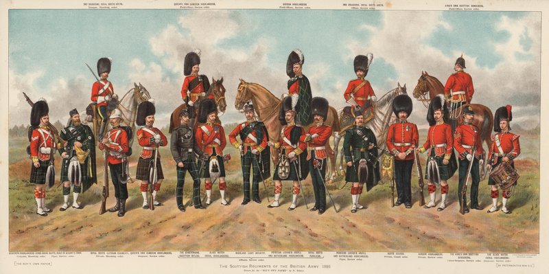 Skotske regimenter av den britiske hæren av Richard (after) Simkin