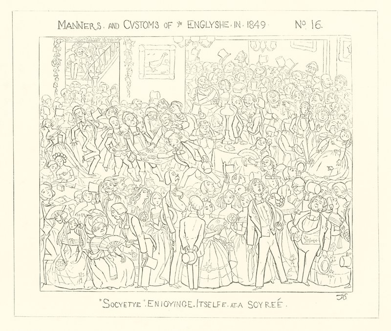 1849, samfunnet koser seg på en soaré av Richard Doyle