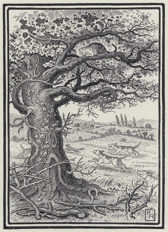 The Fox And The Cat (gravering) av Richard Heighway