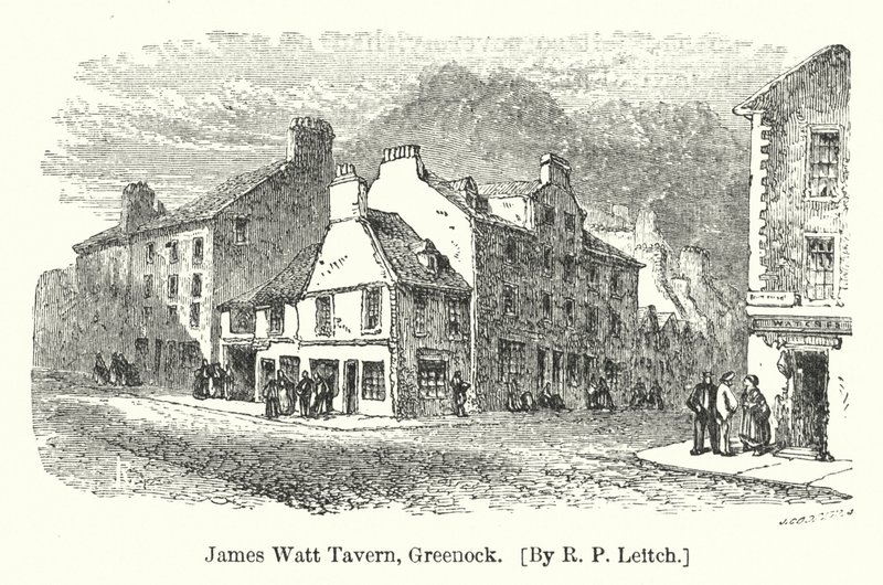 James Watt Tavern, Greenock (gravering) av Richard Principal (after) Leitch