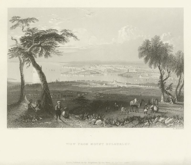 Utsikt fra Bulgurlhu-fjellet, Tyrkia, 1839 av Robert Brandard