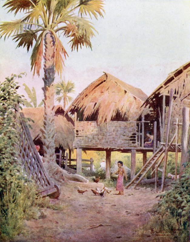 Inngang til landsbyen Kyet-thoung-doung av Robert George Talbot Kelly