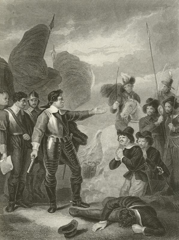 Cromwell undertrykker mytteriet i hæren av Robert Smirke
