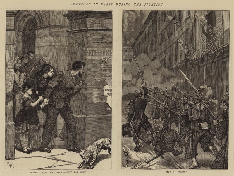 Skisser i Paris under kampene av Robert Walker Macbeth