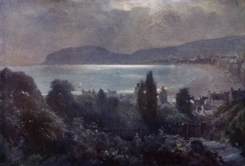 A Nocturne, Llandudno Bay (farge litho) av Robert (after) Fowler