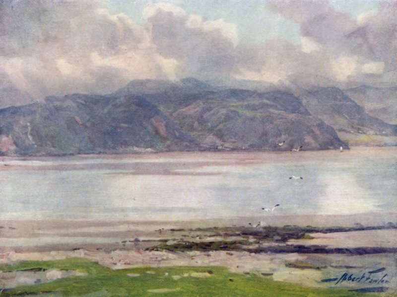Nær Menai-stredet (fargestein) av Robert (after) Fowler