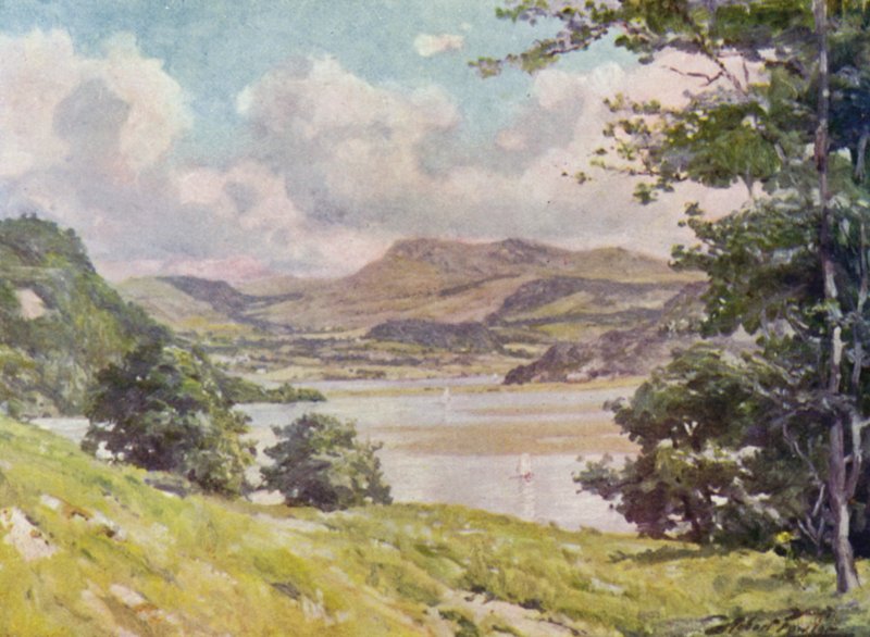 Nær Penmaen Pool, Noon (farge litho) av Robert (after) Fowler