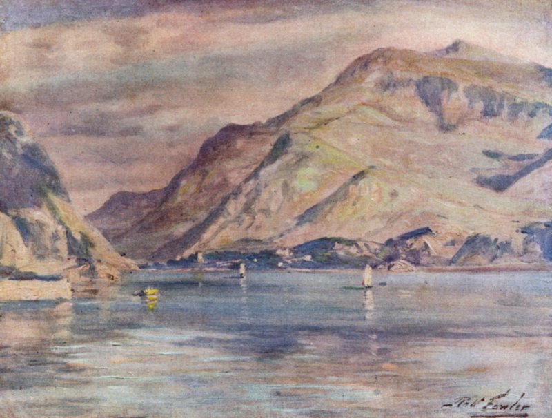 Snowdon fra Cwm-y-Glo (farge litho) av Robert (after) Fowler