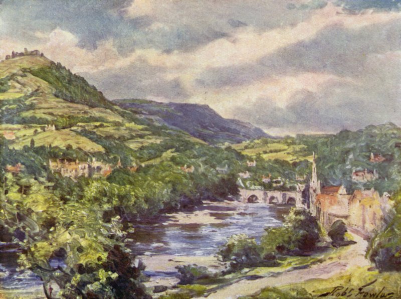 Utsikt over Llangollen (fargemedlemmer) av Robert (after) Fowler