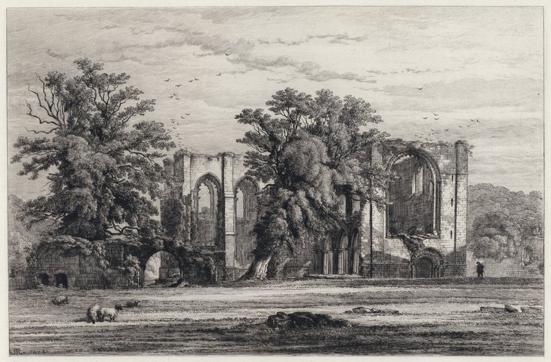 Furness Abbey (etsing) av Robert Kent (after) Thomas