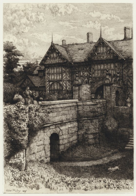Speke Hall (etsing) av Robert Kent (after) Thomas