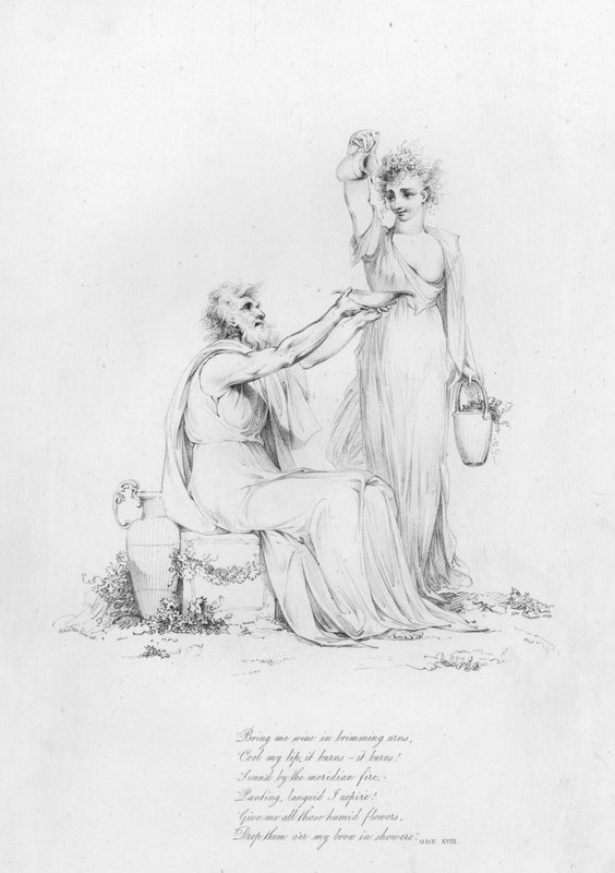 Anacreon, Ode XVIII (gravering) av Robert Kerr (after) Porter