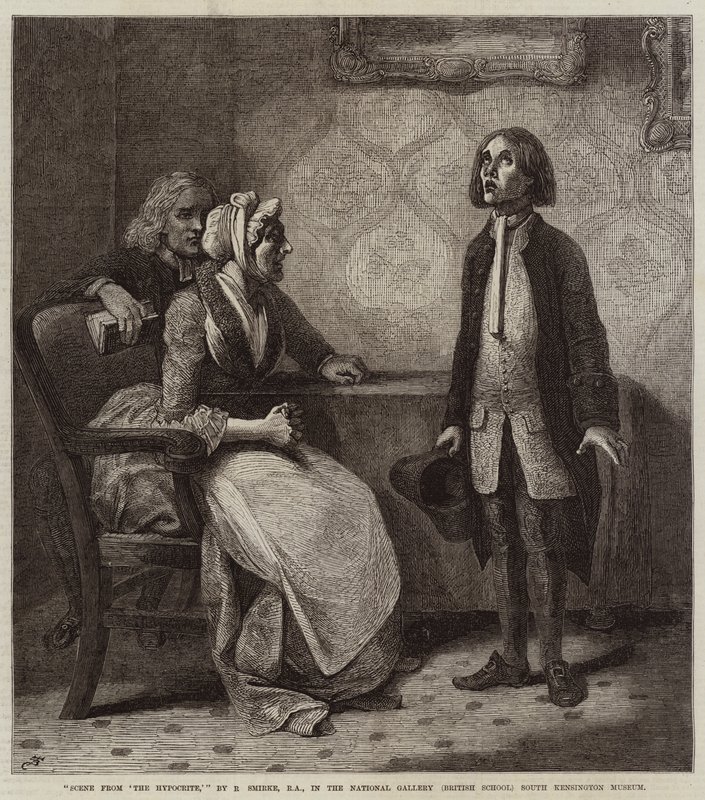Scene fra "The Hypocrite" av Robert Smirke