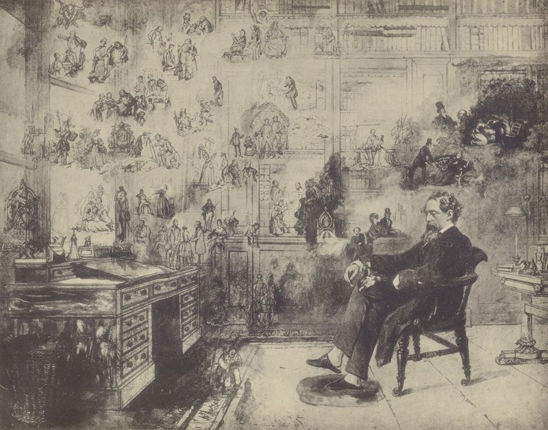 Suvenir fra Dickens (litho) av Robert William Buss