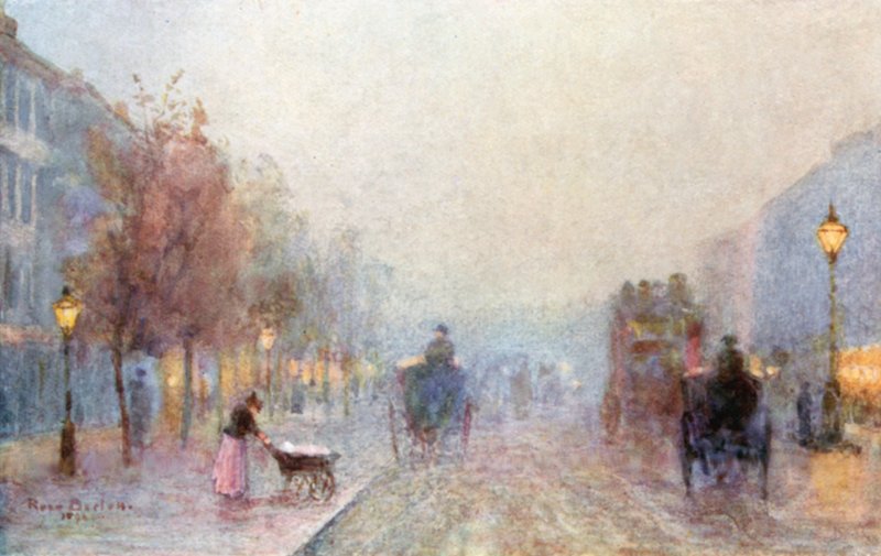 Brompton Road på en tåkete kveld av Rose Maynard Barton
